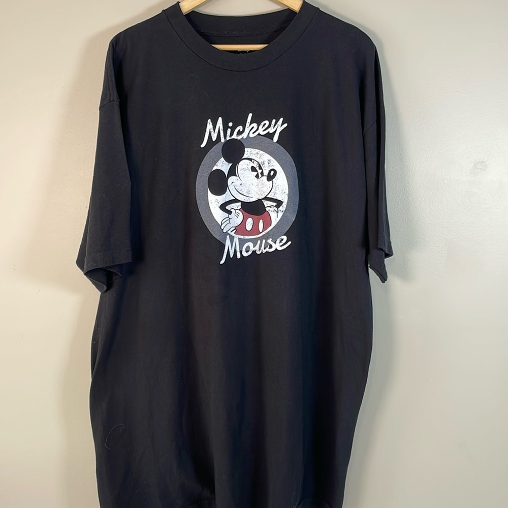 Disney Men’s Mickey Mouse‎ 2XL Black Classic Graphic Print Crewneck Tee Vacation